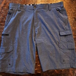 Iron Co. Cargo Shorts Blue, Multi-Pockets, Size 38